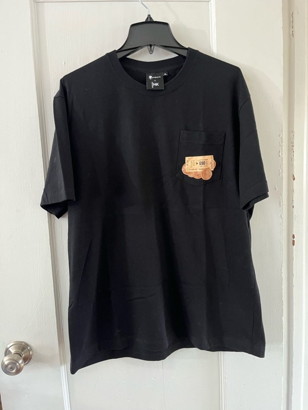 PROJECT-JK x HK T-Shirt Men’s XL Black 100% Cotton Japan Design Pocket Tee